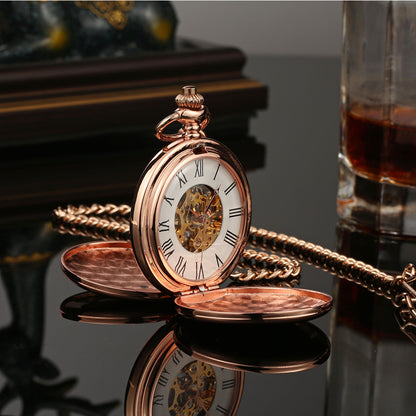 Double-opening two-sided mechanical pocket watch