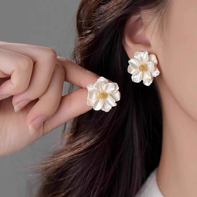 Camellia Floral S925 Silver Earrings