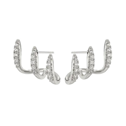Geometric Zircon Stud Earrings