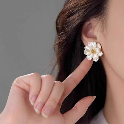 Camellia Floral S925 Silver Earrings