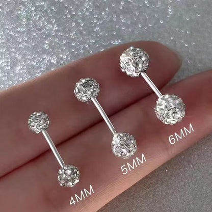 Titanium Steel Double End Earrings Geometric Ball Design
