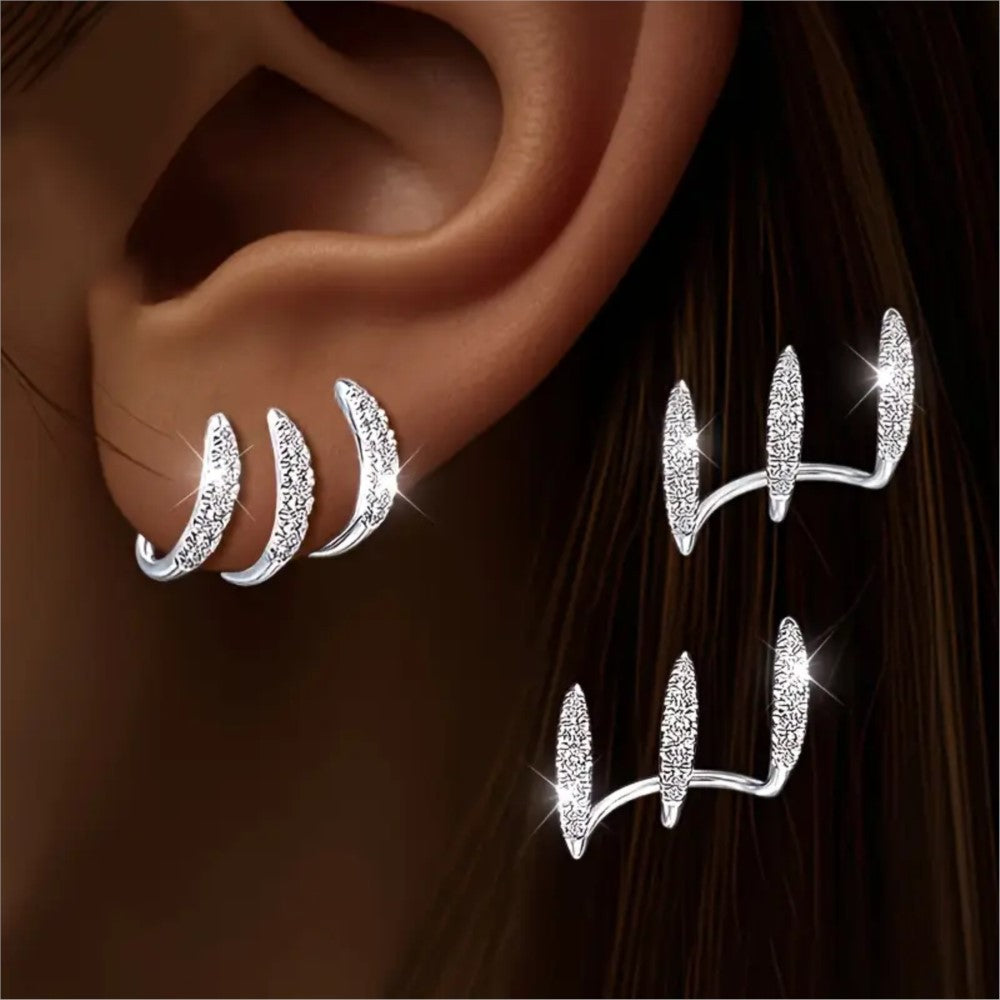 Geometric Zircon Stud Earrings